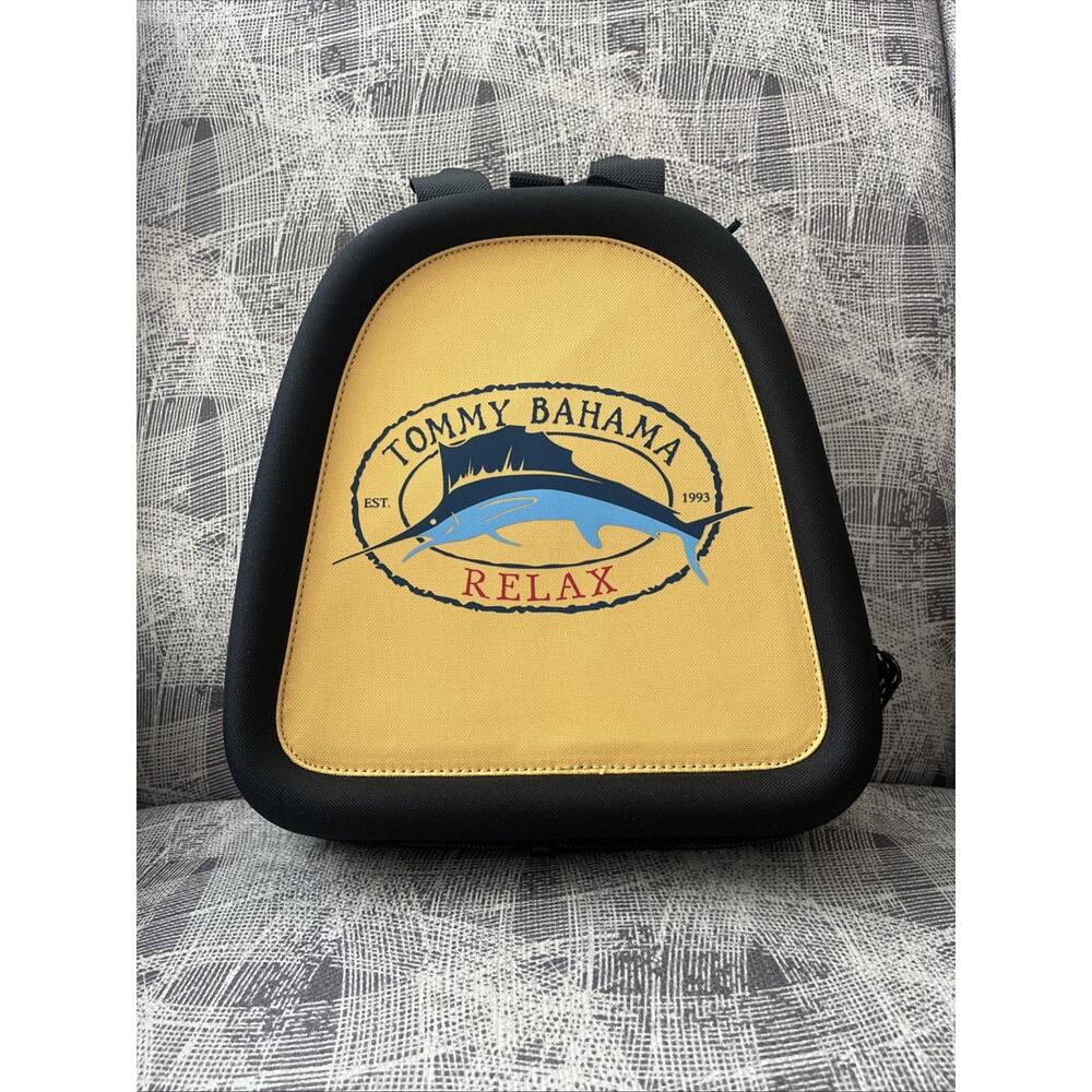 NWT Tommy Bahama Hard Sided Expandable Duffle Bag Black Yellow‎ Travel